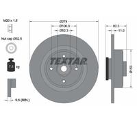 2x Brake disc solid 92141403 TEXTAR for RENAULT MEGANE Scénic MEGANE I Grandtour
