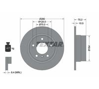 2x Brake disc solid 92146003 TEXTAR for BMW Z4 Roadster