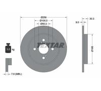 2x Brake disc solid 92156300 TEXTAR for ASTON MARTIN TOYOTA DAIHATSU