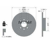 2x Brake disc solid 92164603 TEXTAR for FIAT OPEL