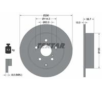2x Brake disc solid 92164803 TEXTAR for TOYOTA COROLLA Verso