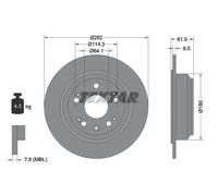 2x Brake disc solid 92165803 TEXTAR for HONDA ACCORD VII Tourer