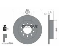 2x Brake disc solid 92166700 TEXTAR for HYUNDAI COUPE II
