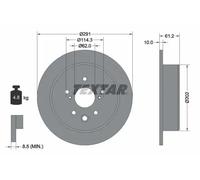 2x Brake disc solid 92179803 TEXTAR for LEXUS IS II IS C IS III