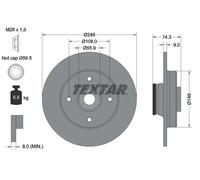 2x Brake disc solid 92194103 TEXTAR for CITROËN PEUGEOT DS