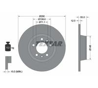 2x Brake disc solid 92195803 TEXTAR for PEUGEOT 407 Coupe
