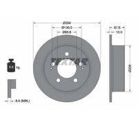 2x Brake disc solid 92198703 TEXTAR for SSANGYONG KYRON REXTON / REXTON II