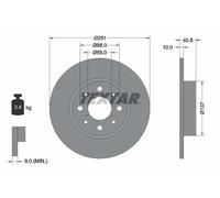 2x Brake disc solid 92202303 TEXTAR for ALFA ROMEO MITO