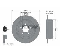2x Brake disc solid 92202703 TEXTAR for JEEP DODGE