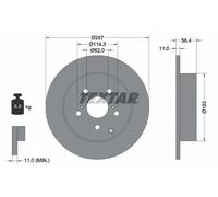 2x Brake disc solid 92222500 TEXTAR for TOYOTA VERSO
