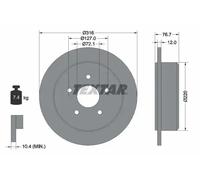 2x Brake disc solid 92227700 TEXTAR for JEEP WRANGLER III