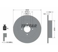 2x Brake disc solid 92231403 TEXTAR for SUZUKI SWIFT III