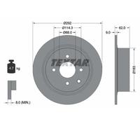 2x Brake disc solid 92234303 TEXTAR for NISSAN CUBE TIIDA Hatchback TIIDA Saloon