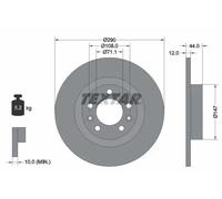 2x Brake disc solid 92238003 TEXTAR for PEUGEOT 508 I 508 SW I