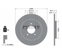 2x Brake disc solid 92239203 TEXTAR for HYUNDAI i40 I CW i40 I