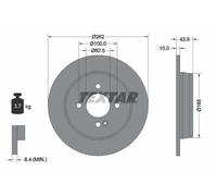 2x Brake disc solid 92242203 TEXTAR for KIA HYUNDAI