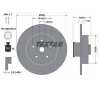 2x Brake disc solid 92252903 TEXTAR for RENAULT CLIO III MEGANE II
