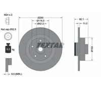 2x Brake disc solid 92254103 TEXTAR for RENAULT SCÉNIC III GRAND SCÉNIC III