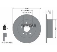 2x Brake disc solid 92257803 TEXTAR for TOYOTA CAMRY Saloon