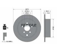 2x Brake disc solid 92262003 TEXTAR for SUBARU XV IMPREZA Saloon FORESTER