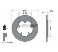 2x Brake disc solid 92274103 TEXTAR for FORD TRANSIT V363 Bus TRANSIT V363 Van