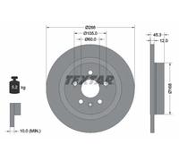 2x Brake disc solid 92275203 TEXTAR for OPEL ASTRA K ASTRA K Sports Tourer