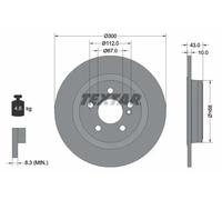 2x Brake disc solid 92277503 TEXTAR for MERCEDES-BENZ SLK SLC