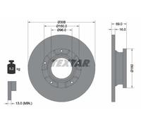 2x Brake disc solid 92292603 TEXTAR for FORD TOURNEO CUSTOM V362 Bus
