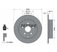 2x Brake disc solid 92314203 TEXTAR for TOYOTA PRIUS PLUS MIRAI