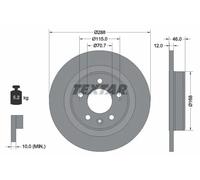 2x Brake disc solid 92314603 TEXTAR for OPEL INSIGNIA B Grand Sport