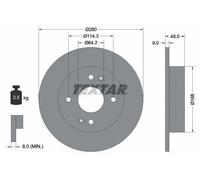 2x Brake disc solid 92320203 TEXTAR