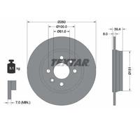 2x Brake disc solid 92347603 TEXTAR for RENAULT CLIO V
