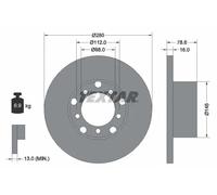 2x Brake disc solid 93012400 TEXTAR for MERCEDES-BENZ T1 Van T1 Platform/Chassis