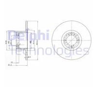 x2 Front Brake Disc Delphi BG2081 Fits Austin Rover Mini-Moke Oiled