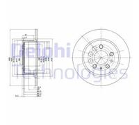 Genuine Delphi Rear Solid Brake Discs Set Pair - BG2103