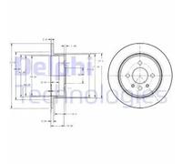 2x Brake disc solid BG2202 DELPHI for BMW 3 3 Touring 3 Convertible
