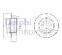2x Brake disc solid BG2240 DELPHI for MERCEDES-BENZ HECKFLOSSE /8 /8 Coupe SL