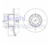 2x Brake disc solid BG2265 DELPHI for MERCEDES-BENZ T1 Van T1 Platform/Chassis