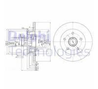 2x Brake disc solid BG2468 DELPHI for VW TRANSPORTER / CARAVELLE T3 Bus