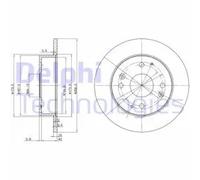 2x Brake disc solid BG2666 DELPHI for ROVER HONDA