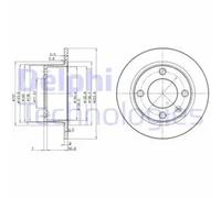 x2 Rear Brake Disc Delphi BG2691 Fits Citroen Xantia Braking System Solid Oiled