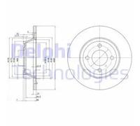 2x Brake disc solid BG2783 DELPHI for AUDI 80 B4 Saloon 80 B4 Avant