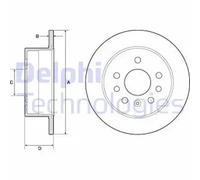 2x Brake disc solid BG2879 DELPHI for OPEL SAAB
