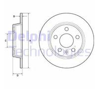 2x Brake disc solid BG3026 DELPHI for VW FORD SEAT