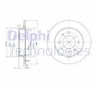 2x Brake disc solid BG3070 DELPHI for HYUNDAI LANTRA LANTRA Mk II COUPE I