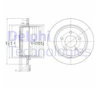 2x Brake disc solid BG3073 DELPHI for JEEP GRAND CHEROKEE