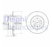 2x Brake disc solid BG3274 DELPHI for OPEL SAAB