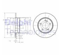 2x Brake disc solid BG3326C DELPHI for MERCEDES-BENZ CHRYSLER