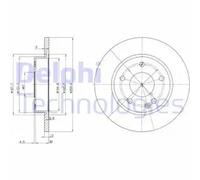2x Brake disc solid BG3394 DELPHI for MERCEDES-BENZ A-CLASS