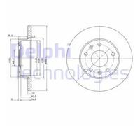 2x Brake disc solid BG3426 DELPHI for TOYOTA LAND ROVER